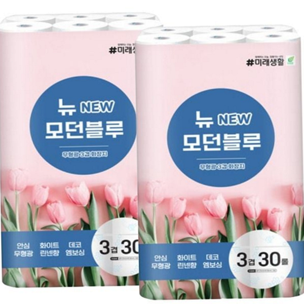 부드러운 두루마리화장지 엠보싱 3겹 롤화장지 30롤 데일리 휴지 - 상품 이미지