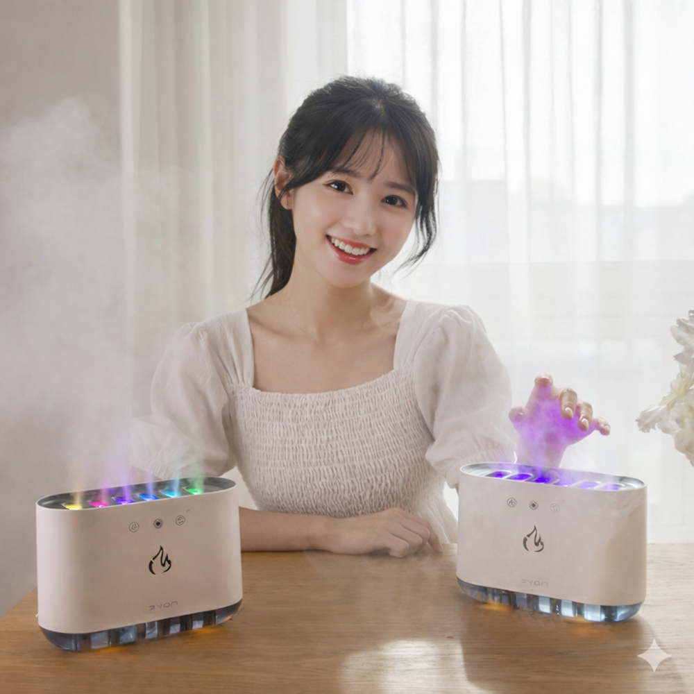 올위버 불멍가습기 미니 벽난로 LED 무드등 사무실 탁상용 가습기 078