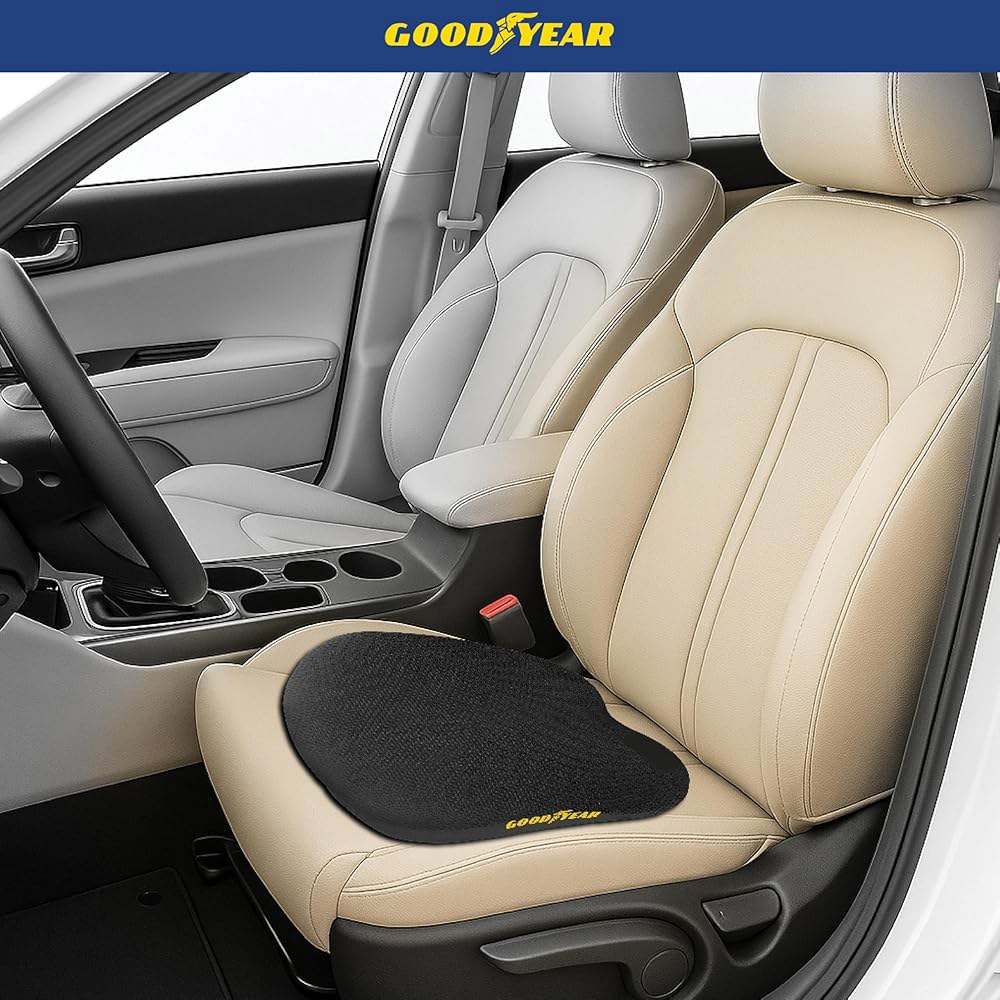Goodyear 메모리 폼 카시트 쿠션 - 사무실 의자용 젤 시트 쿠션, 꼬리뼈 통증 완화 쿨링 베개, 슬림핏 - 상세 이미지 3