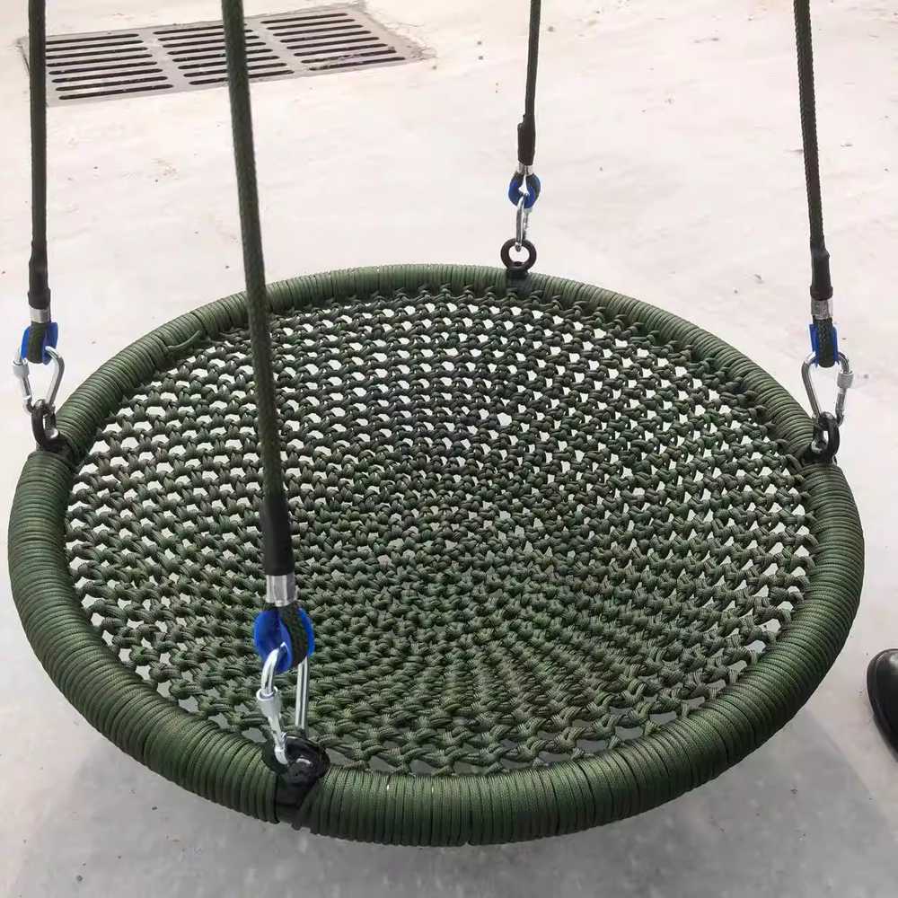 원형 해먹 그네 스윙 침대 대형 직경 의자 캠핑 정원 60cm 카키색 - 상세 이미지 5