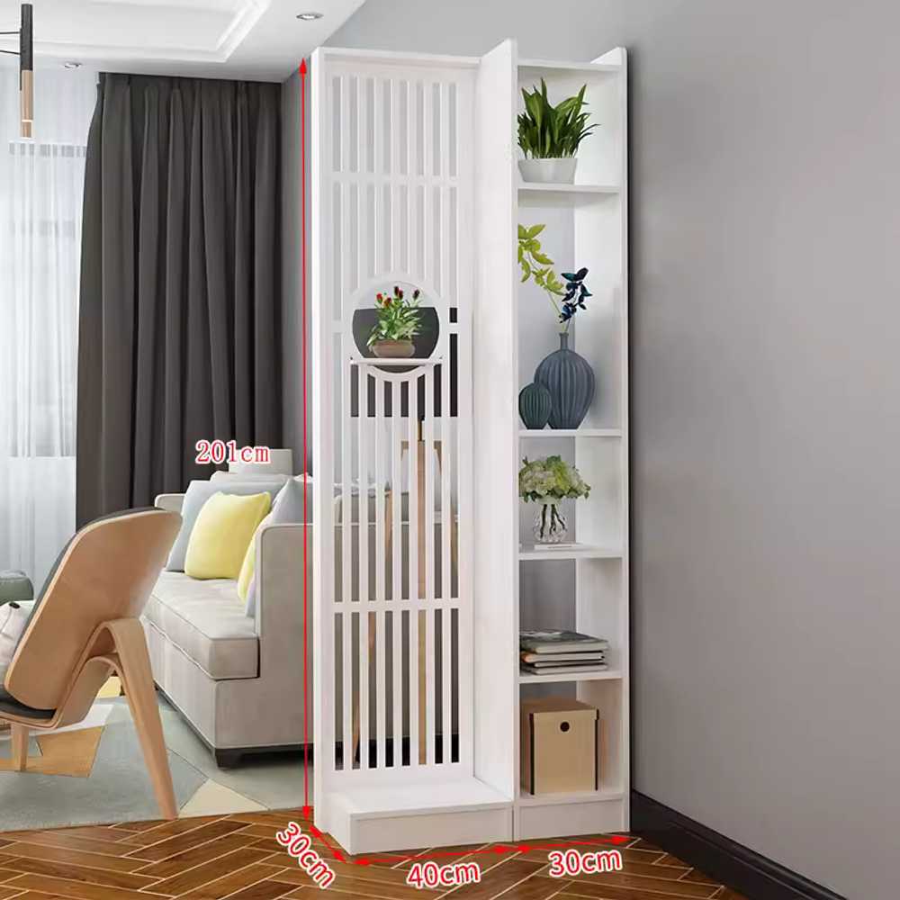 현관 파티션 거실 가림막 공간분리 수납정리 아일랜드 191x70cm 수직 패턴 파티션 이미지 6