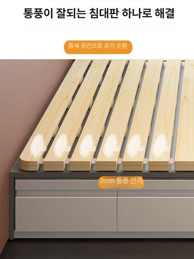 롤링 우드 매트 여름 나무깔판 침대 프레임 저상형 200cm 120cm - 상세 이미지 3