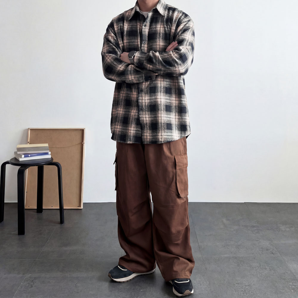 남자체크셔츠 남자체크남방 남자오버핏셔츠 이미지 7