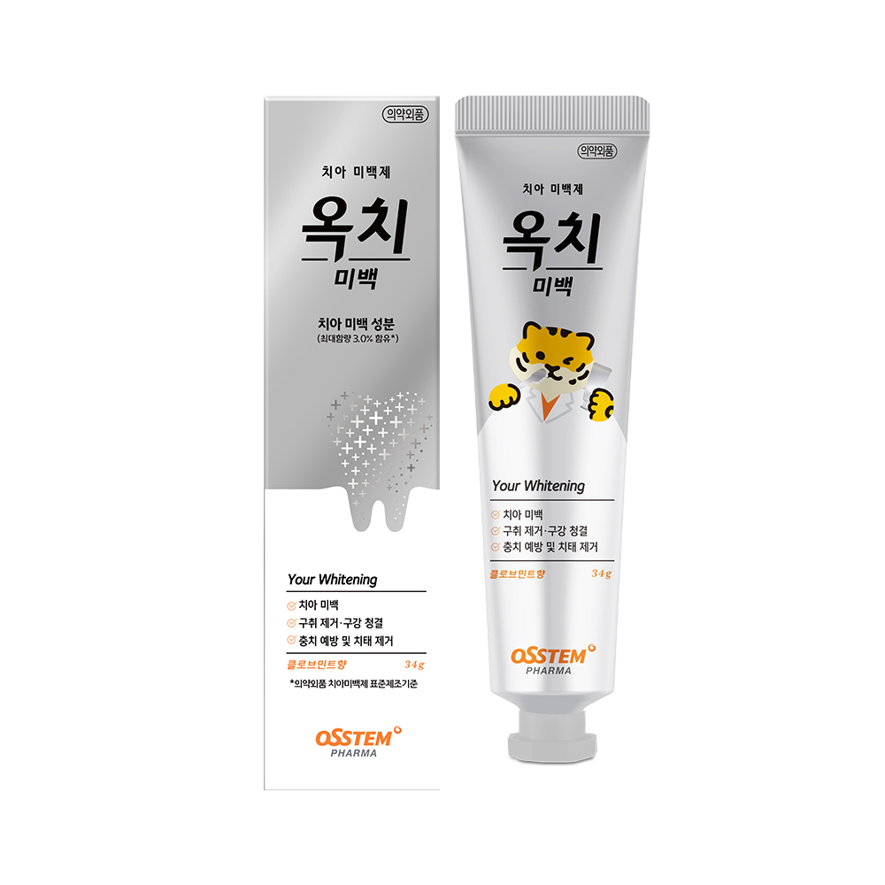 옥치 미니 미백 치약 치아 화이트닝 누렁니 입냄새제거 34g, 10개 - 상세 이미지 2