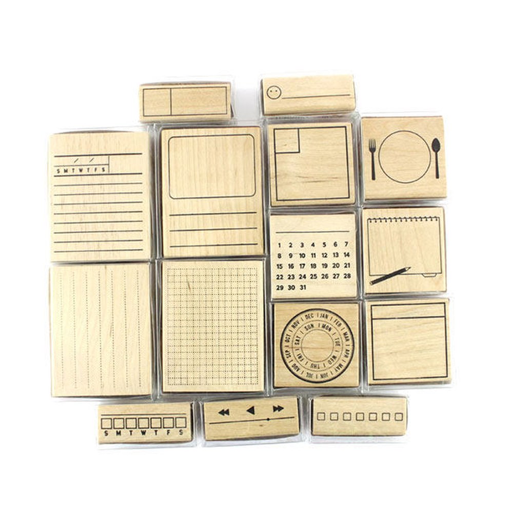 손에 우드스탬프 시간계획50X20MM KODOMO 신년 평가 별 5개 등급 0400006 - 상세 이미지 3
