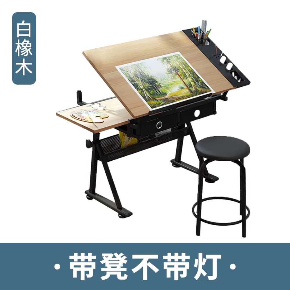 드로잉테이블 건축 제도 그림 보드 미대 유화 각도 백자작나무 심플 스툴 포함 이미지 7
