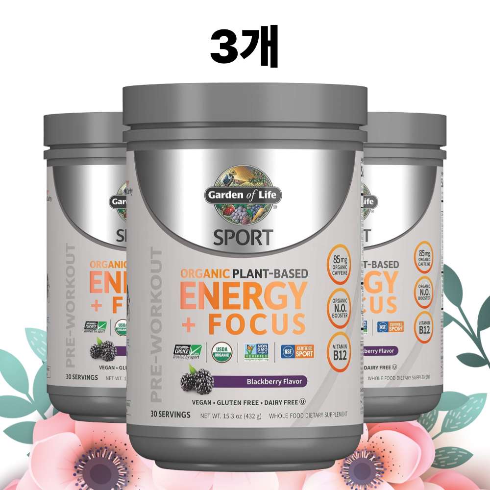 가든오브라이프 에너지 포커스 블랙베리맛 432g, 3개 - 상품 이미지