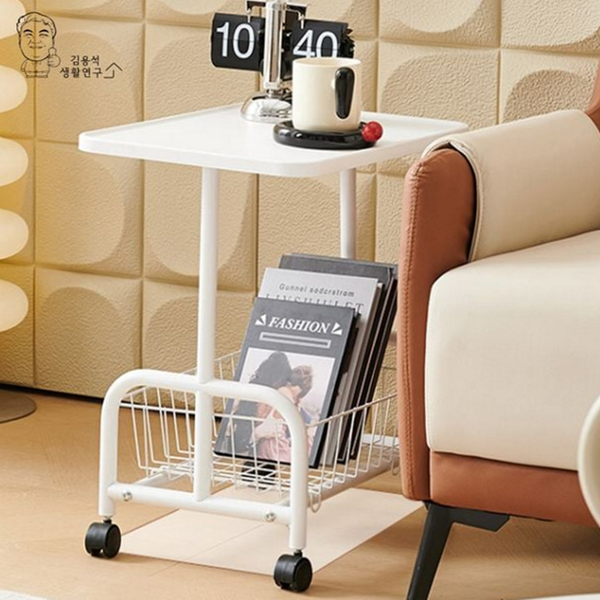 수납 이동식 사이드 테이블 바퀴형 이동식 보조 테이블 다용도 침대