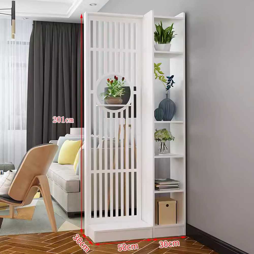 현관 파티션 거실 가림막 공간분리 수납정리 아일랜드 191x70cm 수직 패턴 파티션 이미지 8