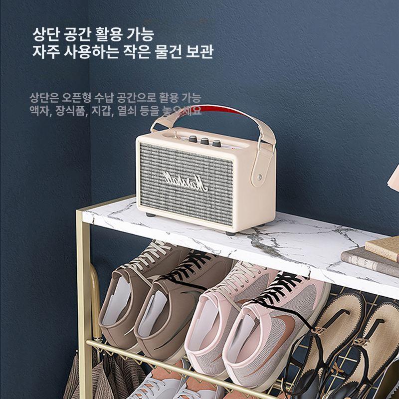 슬림 틈새 현관 수납장 사선 수납 원룸 좁은 기숙사 4칸 67cm 블랙 - 상세 이미지 4