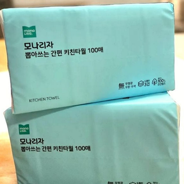 키친 타올 데코 뽑아 쓰는 키친 타올 3겹 100매 - 상품 이미지