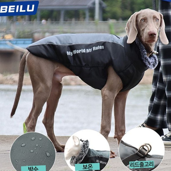 강아지 애견 패딩 조끼 대형견 애견 겨울 옷 방한복 중형견