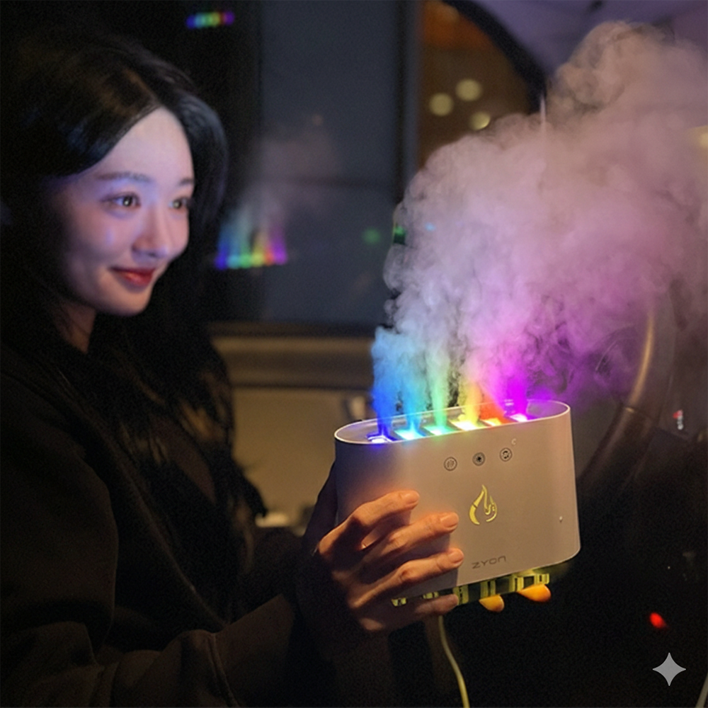 올위버 불멍가습기 미니 벽난로 LED 무드등 사무실 탁상용 가습기 078