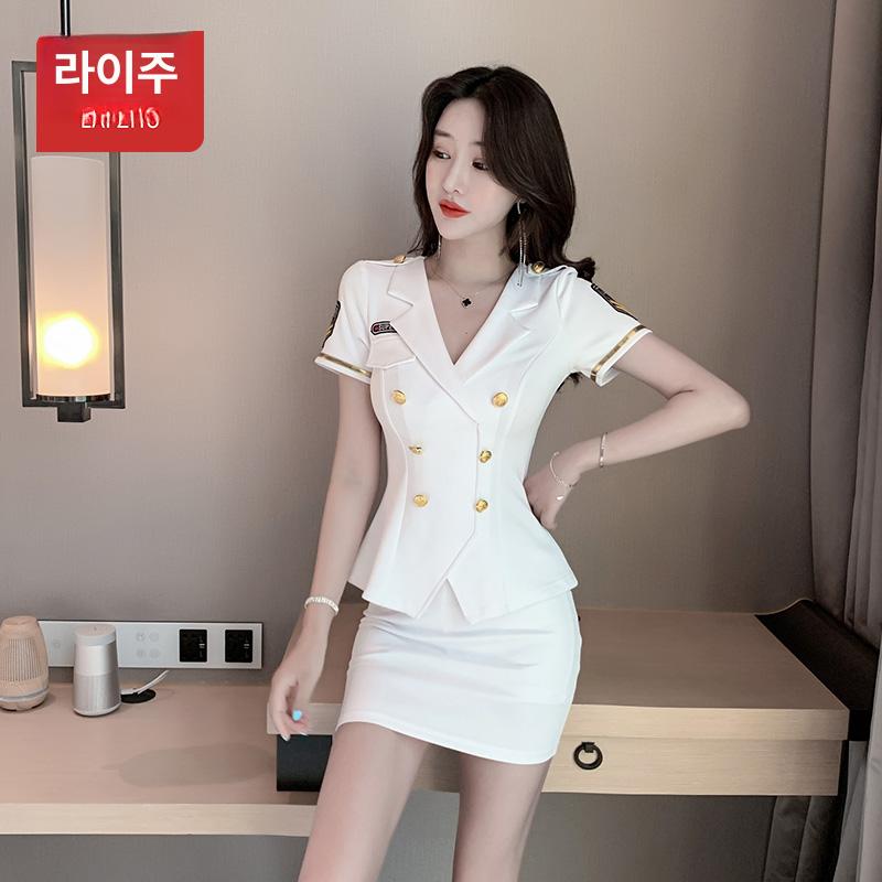 의상 옷 제복 군복 코스프레 코스튬 컨셉 해군 투피스 화이트 풀오버 s - 상세 이미지 2