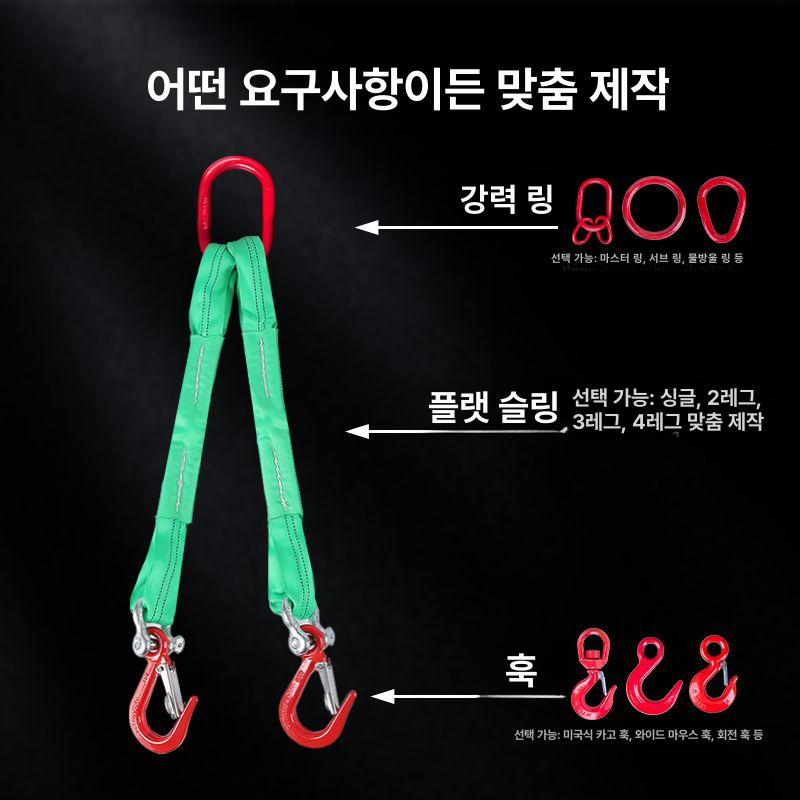 슬링 벨트 바 실링 견인 와이어 호환 크레인용 호이스트 3t 0.5m 1다리 - 상세 이미지 2