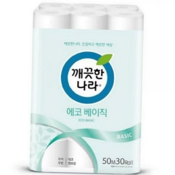 두루마리 화장지 30롤 적 2겹 화장지 흡수력 50미터 가정용 휴지