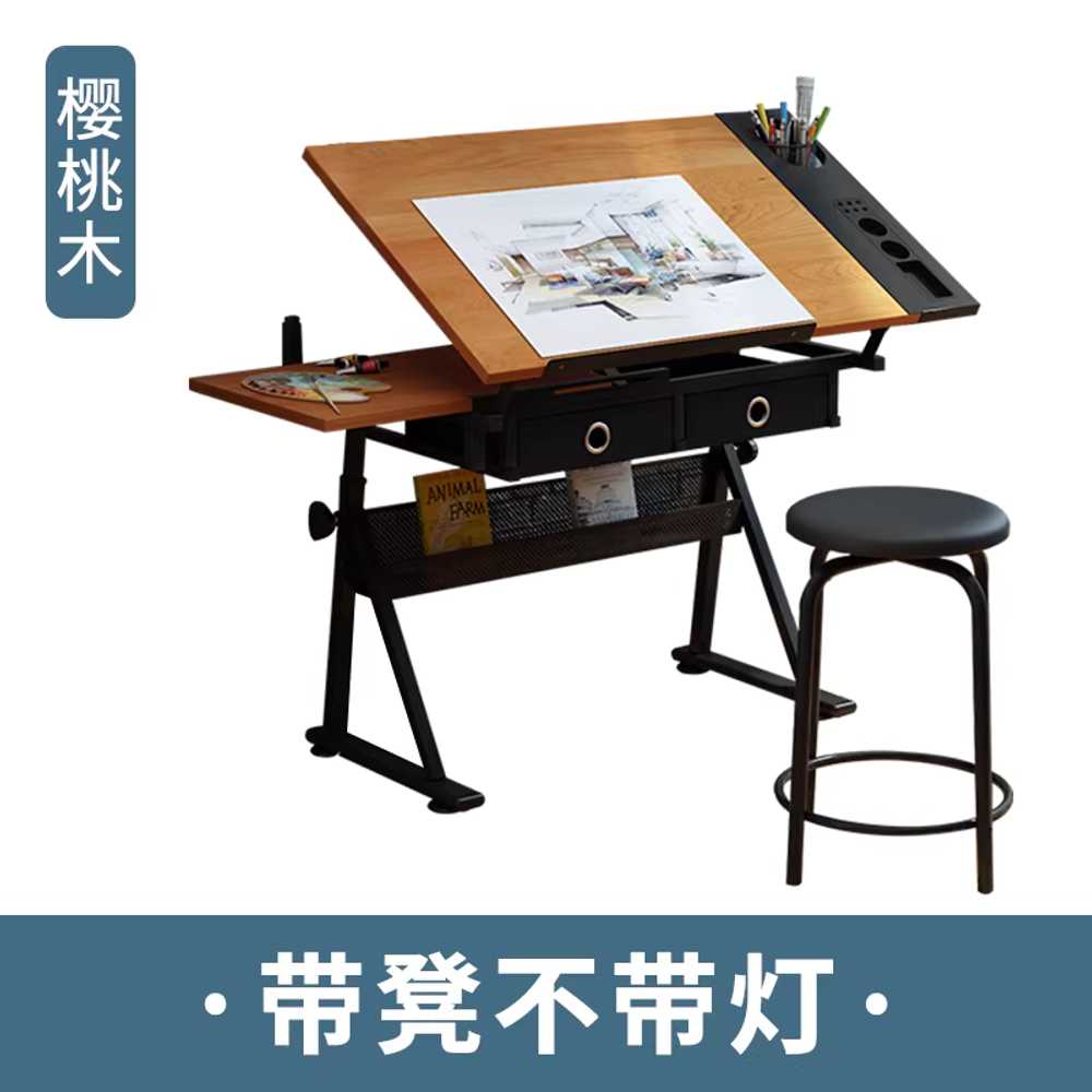 드로잉테이블 건축 제도 그림 보드 미대 유화 각도 백자작나무 심플 스툴 포함 이미지 8