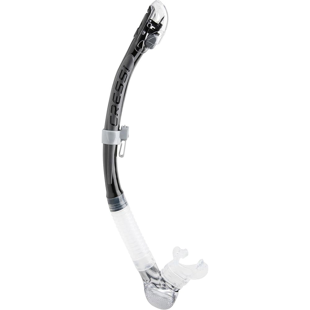 Cressi Alpha Ultra Dry, 스쿠버 스노클, 제작 드라이 성인용 다이빙용, 접이식 이탈리아 Black/Silver/Clear - 상세 이미지 3