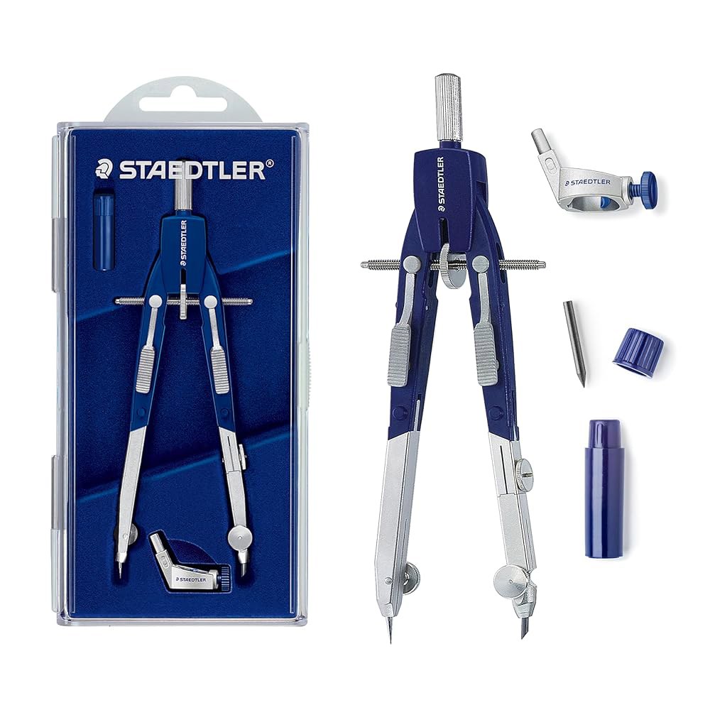 Staedtler Comfort 2피스 메탈 퀵 세팅 6 컴퍼스 세트, 552 01 3 Piece Professional Set - 상품 이미지