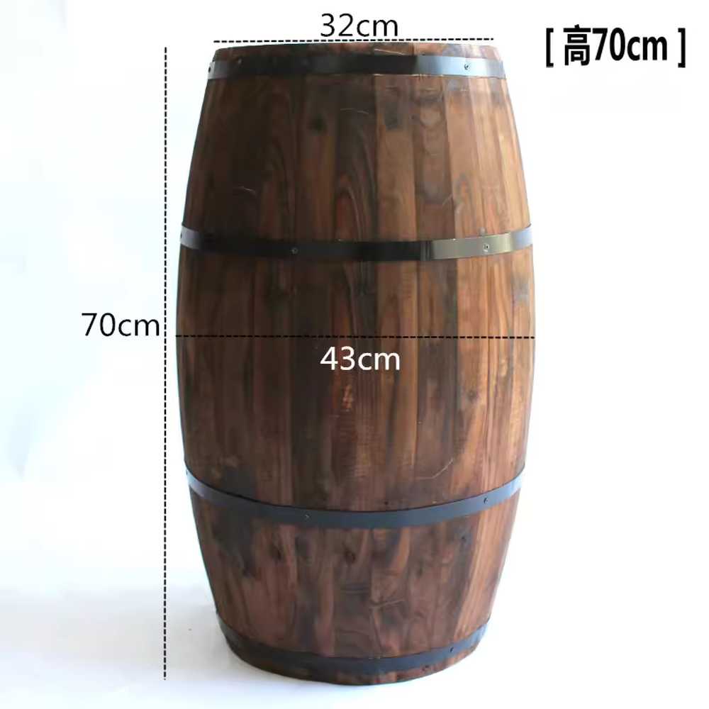 장식 오크통 우드 전시 오픈 맥주통 보관 배럴 소품 높이 60cm 오픈형 이미지 6