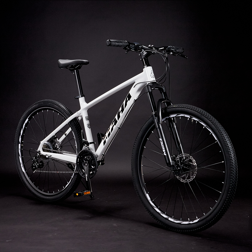 오투휠스 마하 S7 알루미늄 입문용 출퇴근 산악 MTB 자전거 시마노 21단 69.85cm(27.5인치) 43.2cm(17인치) 화이트 반조립 택배배송 제품 이미지