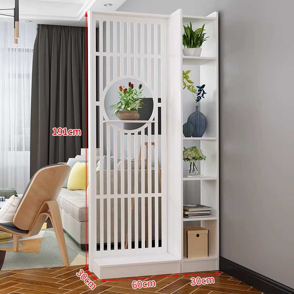 현관 파티션 거실 가림막 공간분리 수납정리 아일랜드 191x70cm 수직 패턴 파티션 이미지 7