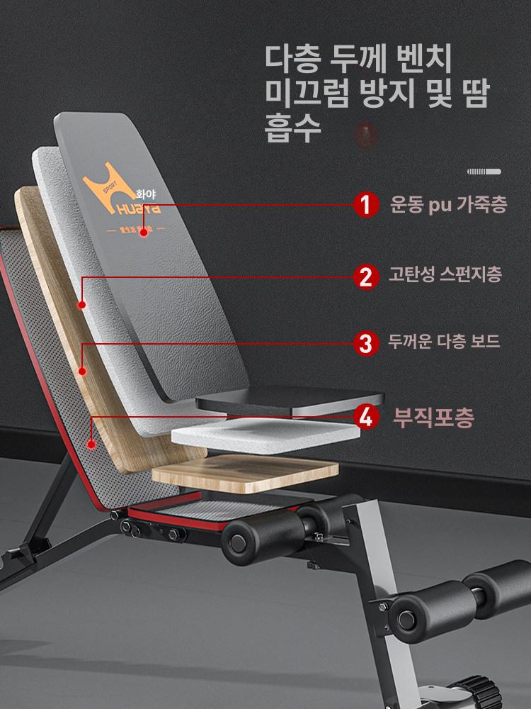 하체운동기구 흡착판 장비 런지 운동기구 힙업 랙 홈트 레벨 L 2-in-1 덤벨 벤치 - 상세 이미지 2