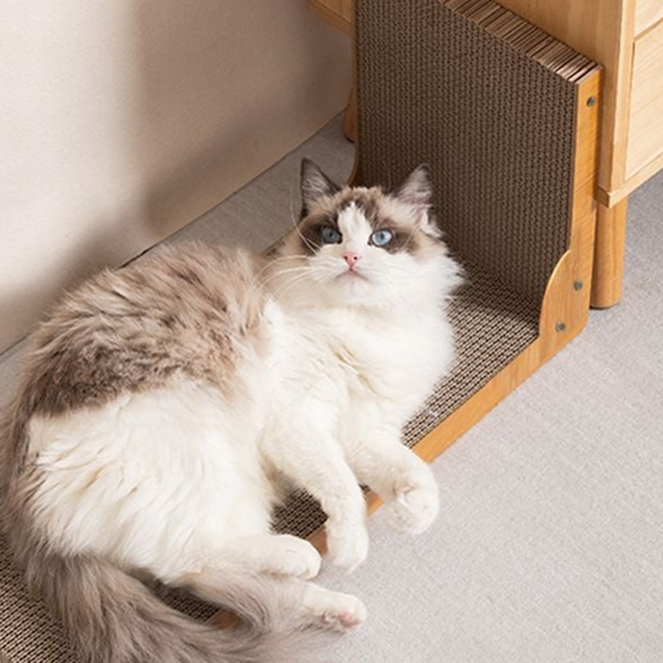 수직 고양이 스크래쳐 코너형 벽면형 스크래쳐 골판지 벽걸이 숨숨집 실내용 - 상품 이미지