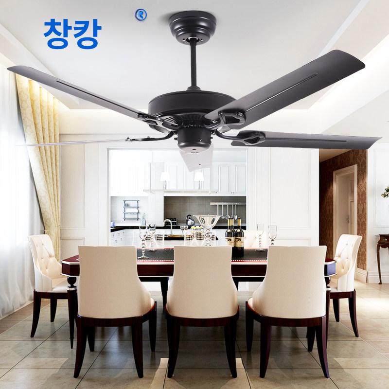천장형 레스토랑용 실링팬 복고풍 레트로 메탈 거실용 블랙 42인치 벽 - 상세 이미지 4