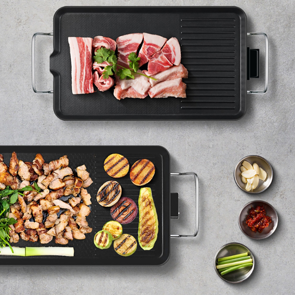 올위버 전기그릴 고기 전기불판 삼겹살 굽는기계 와이드 그릴팬 고기불판 전부침기 077