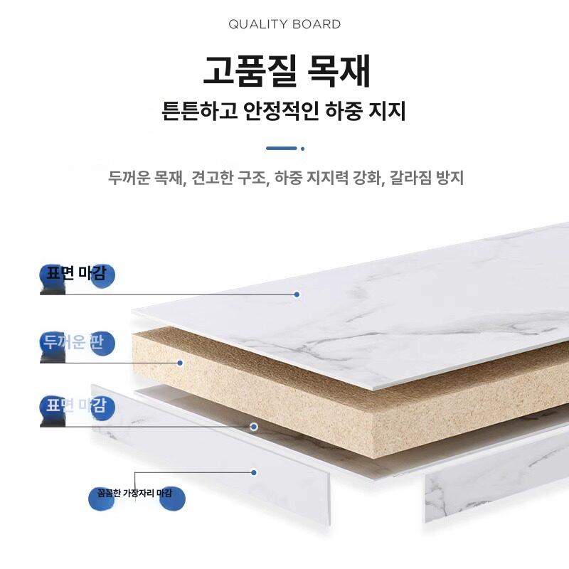 소파 타원형 티테이블 거실탁자 대리석 소파테이블 홈카페 추천 80cm 클라우드 마블 + 블랙 60cm - 상세 이미지 5