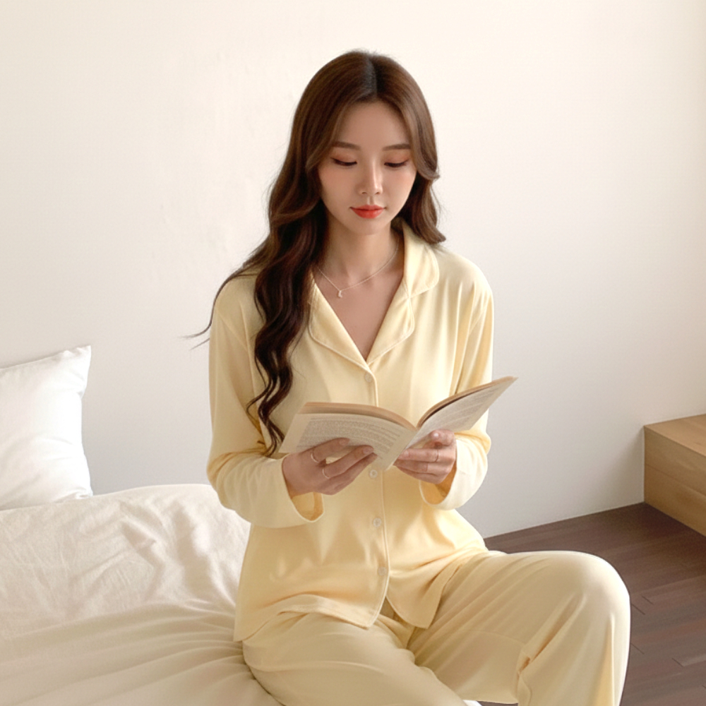모달 잠옷 세트 실크 파자마 파티 라운지웨어 집들이 선물 이미지 3