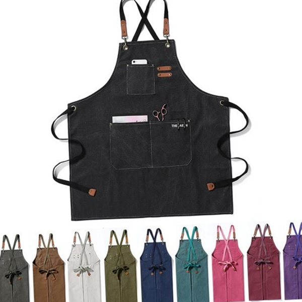 데님 다용도 앞치마 조리용 캔버스 앞치마 작업용 생활 방수