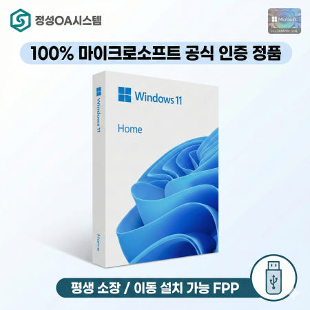 마이크로소프트 윈도우11 홈 Home FPP 처음사용자용 USB 박스 패키지