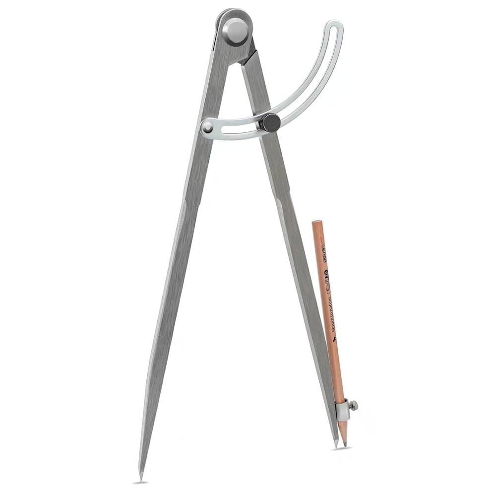 연필 나침반 30.5cm(12인치), 날개 칸막이 및 홀더가 있는 정밀 목공 나침반, 기하학 제도 기술 드로잉, 엔지니어링 등에 이상적인 금속 8inch - 상품 이미지