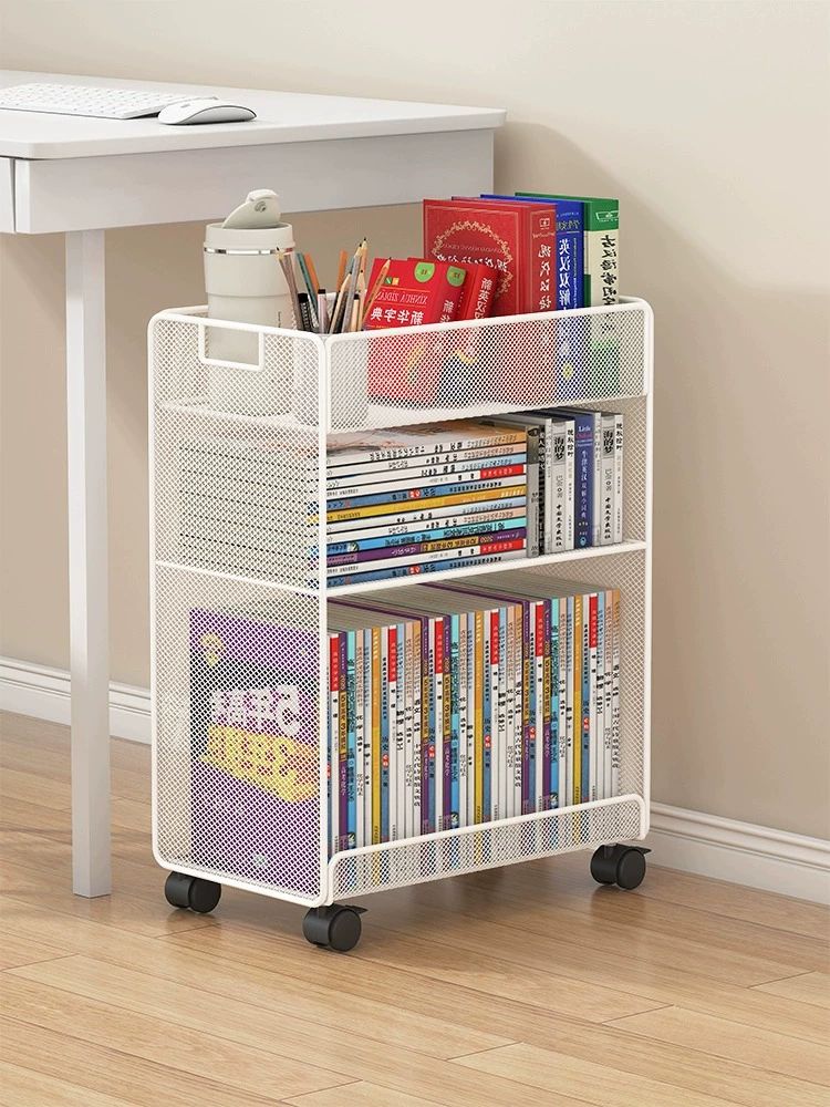 책상 밑 수납장 사무실 보조 미니 슬림 서랍장 아래 서류 트롤리 선반 철제 슬라이딩 - 상품 이미지