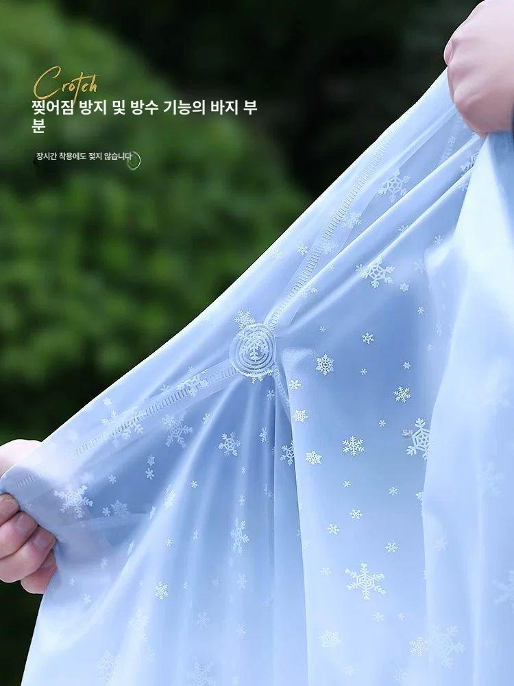 코트형 우비 반투명 남녀공용 방수 장마용 코트우의 여성 1단계 모델-스노우화이트 xl150-160cm - 상세 이미지 4