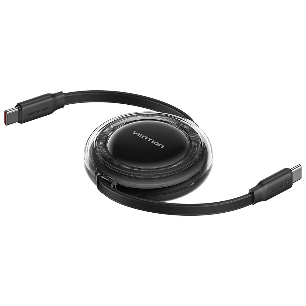 벤션 PD 100W C to C타입 고속 충전 4단 릴 케이블 블랙 1m TRX - 상세 이미지 2