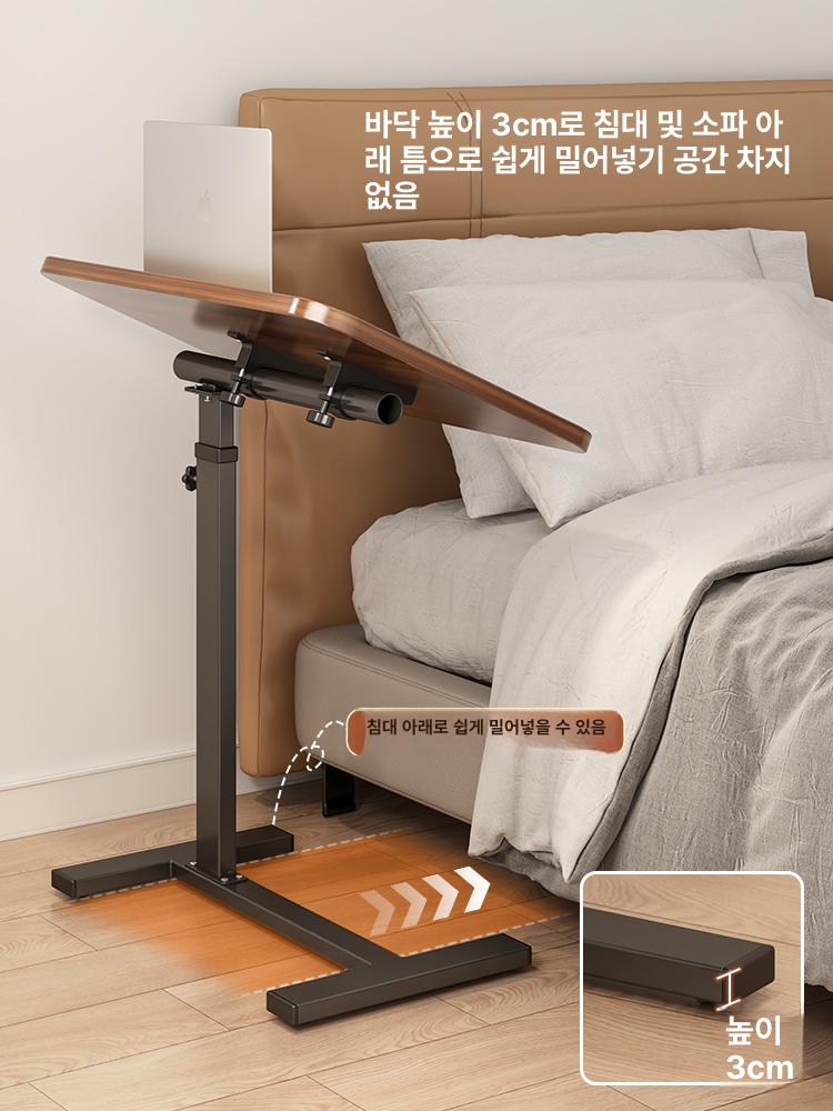 스탠딩 접이식 리프팅 데스크 월넛 데스크탑 숨겨진 바퀴 접이식모델월넛블랙이동식 - 상세 이미지 3
