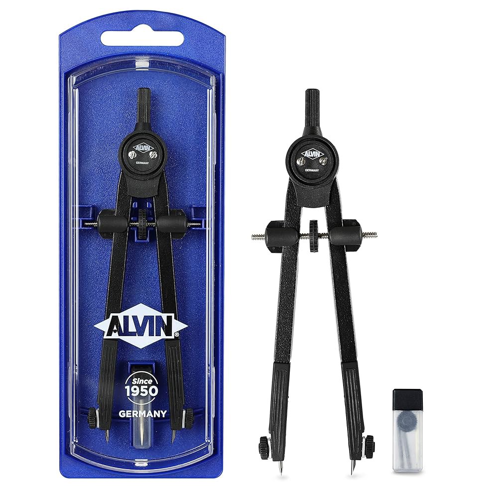 ALVIN Introductory 보우 컴퍼스 모델 201 기하학 제도 및 엔지니어링 드로잉 건축 도구에 이상적 - 15.2cm(6인치) - 상세 이미지 2