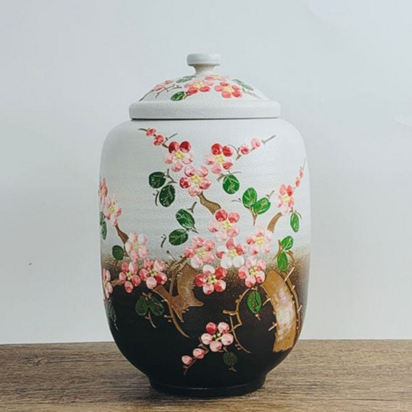 수작업 쌀독 항아리 주방 도자기 쌀독 보관함 밀폐 - 상품 이미지