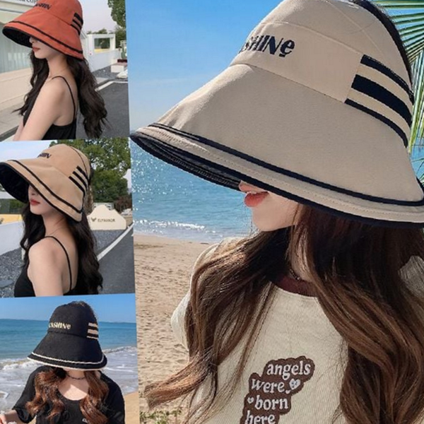 롤업 여성 썬 캡 접이식 자외선 차단 모자 데일리 가벼운 - 상품 이미지