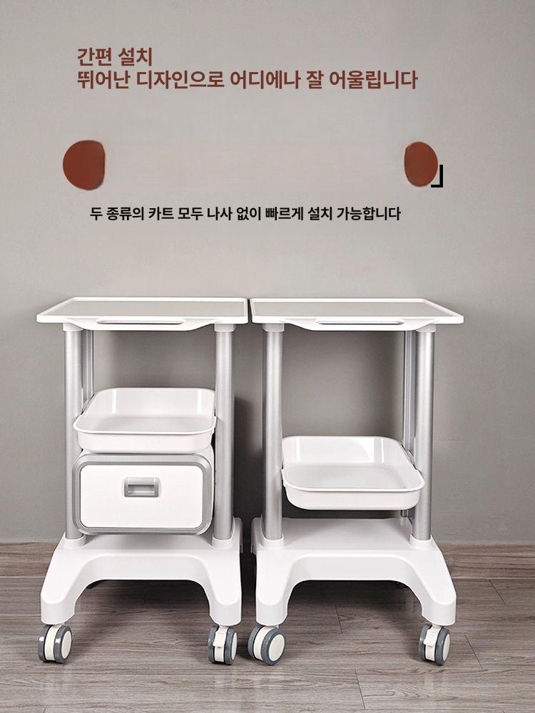 미용 웨건 한의원 장비카트 진료실 운반카트 피부관리용 스타일 A 실리콘 매트 포함 - 상세 이미지 2