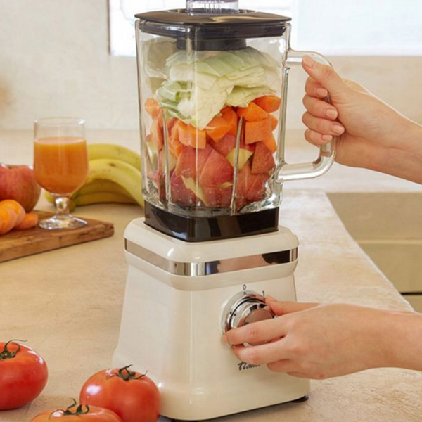 클래식 주방 믹서기 레트로 유리 블렌더 대용량 사각 가정용