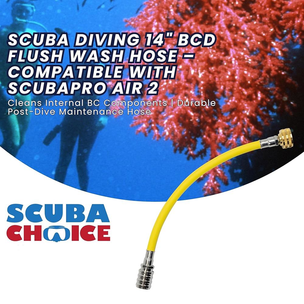 Scuba Choice 스쿠버 다이빙 35.6cm(14인치) BC 호스 BCD 워시 에어 플러시 2용 - 상세 이미지 2