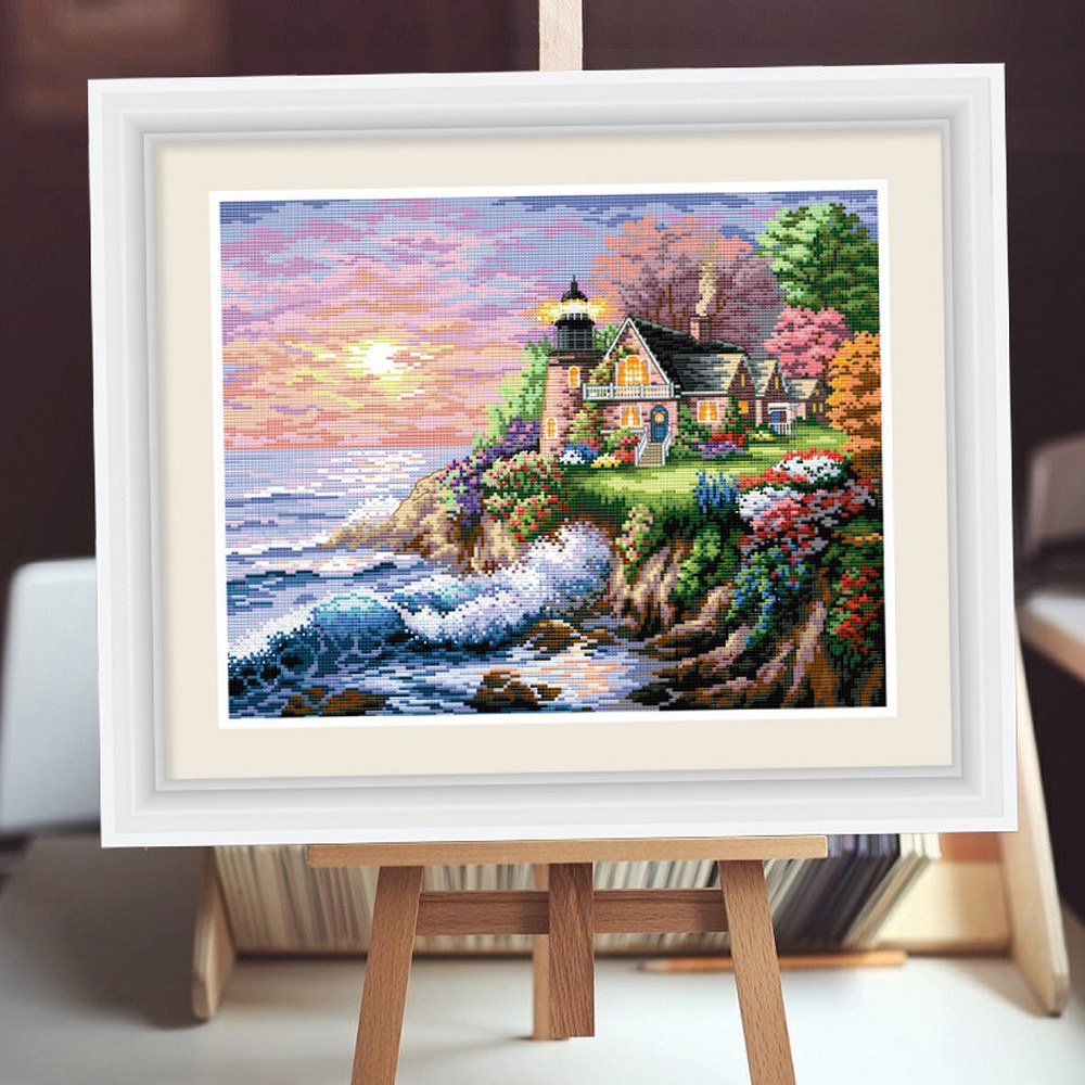 대형 명화 DIY 사이즈 호랑이 그리기 피포페인팅 사슴 커스텀 40X50CM 1 에 튼 5276 해변등대 사이즈 55X45 - 상세 이미지 3