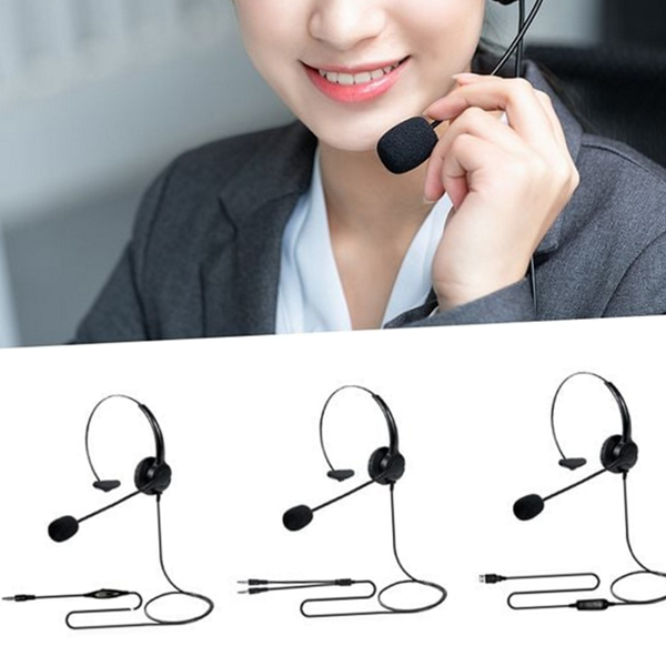 모노 유선 헤드셋 콜센터 헤드셋 마이크 사무용 업무 통화 - 상품 이미지