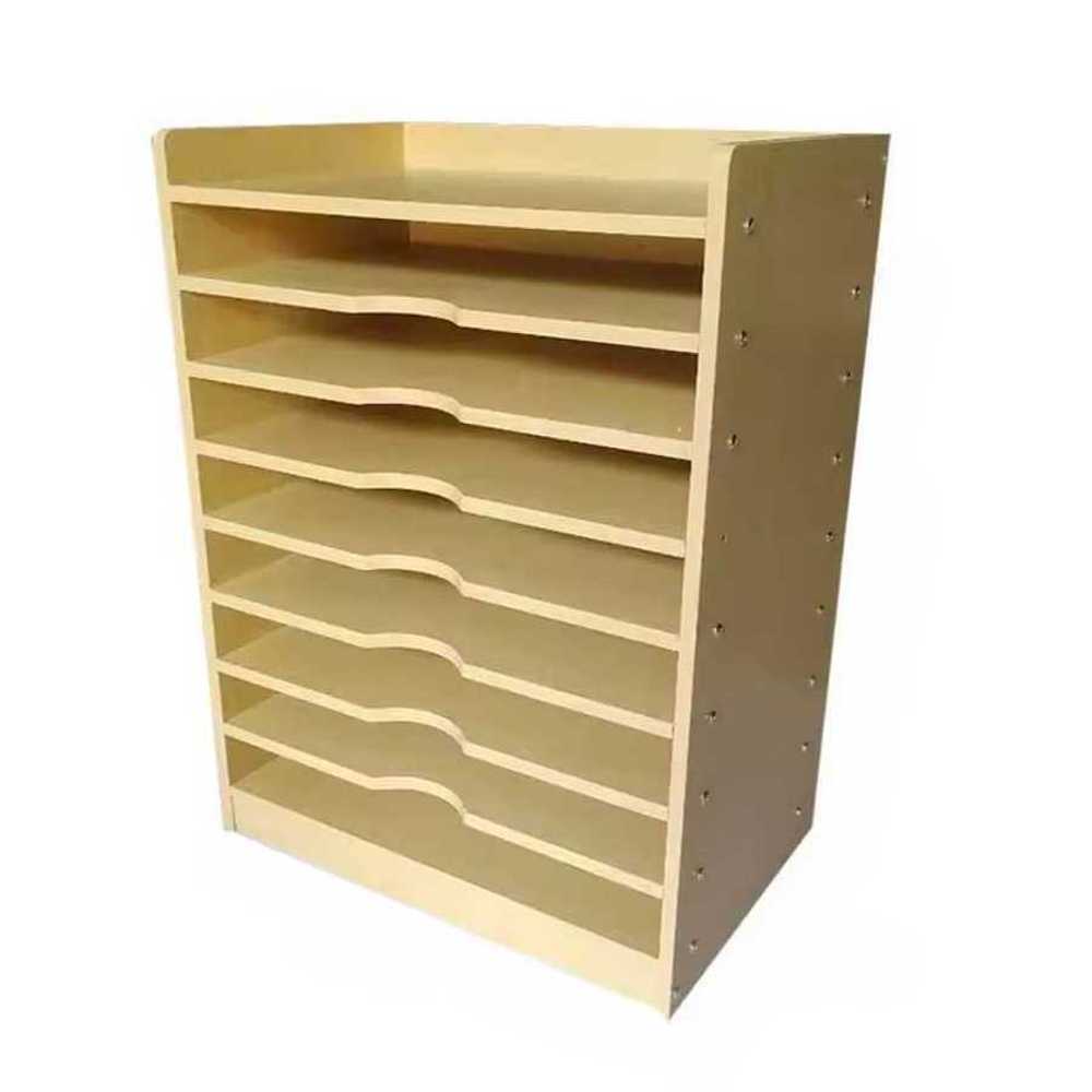 도화지 보관함 선반 합판 진열 그레인 수납함 정리대 60x60x40cm 6단 파티클보드 - 상품 이미지