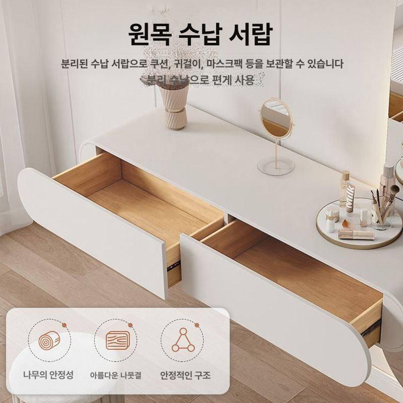 전신거울 멀티 수납 틈새 수납장 LED 조명 원룸용 95cm+전신 거울 - 상세 이미지 2