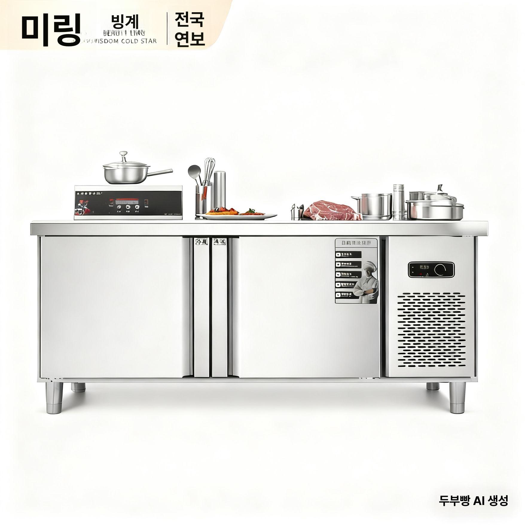 업소용 조리대 스테인리스 선반 수납형 캐비닛 상업용 200x70x80cm 냉동 공기 냉각 - 상세 이미지 3